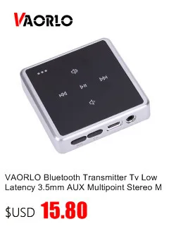 VAORLO Bluetooth передатчик ТВ-наушники 4,0 низкая задержка многоточечный стерео аудио адаптер для MP3 PC ТВ наушники со спикером