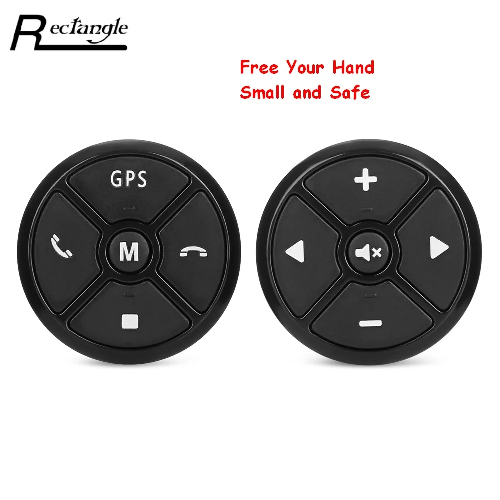 Rectangle font b Car b font Steering Wheel Controller Control Remote Multifunctional 4Key Music Wireless DVD