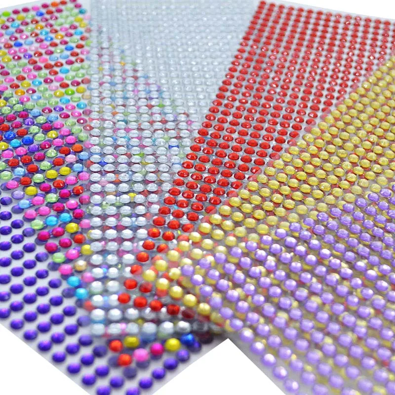 

646pcs/sheet 5mm Crystal Rhinestone Self-Adhesive Acrylic Stickers Mobile/PC Decal Scrapbooking Sticker Art DIY Craft