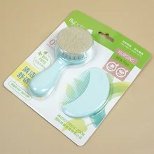 2Pcs/set Portable Soft Newborn Babies Comb Hairbrush Sets Baby Hair Brush Infant Hair Comb Head Massager For Boys And Girls new baby care pure natural wool baby wooden brush comb brush baby hairbrush newborn hair brush infant comb head massager