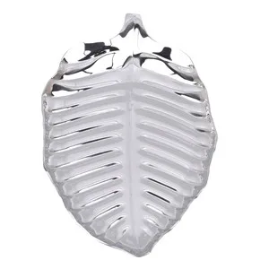 Steel Plate Sliver Color Heart Cake Fruit Salad Flat Plates Concise Style Breakfast Serving Dish Tableware