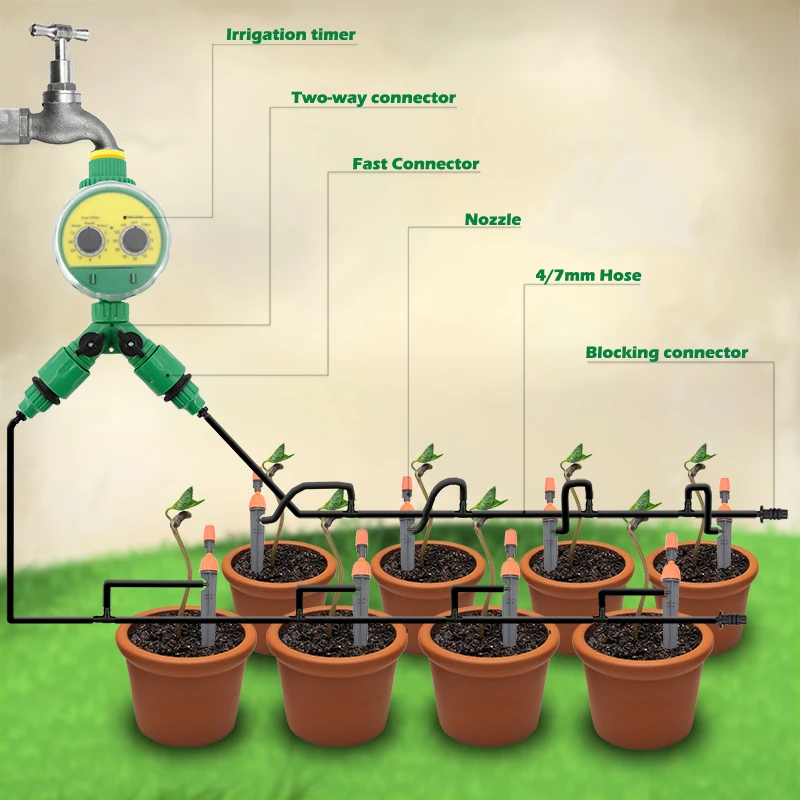 DXBQYYXGS полива сада таймер поливочная система автоматического капельного полива и орошения для растений садовые инструменты и оборудование 4/7 мм