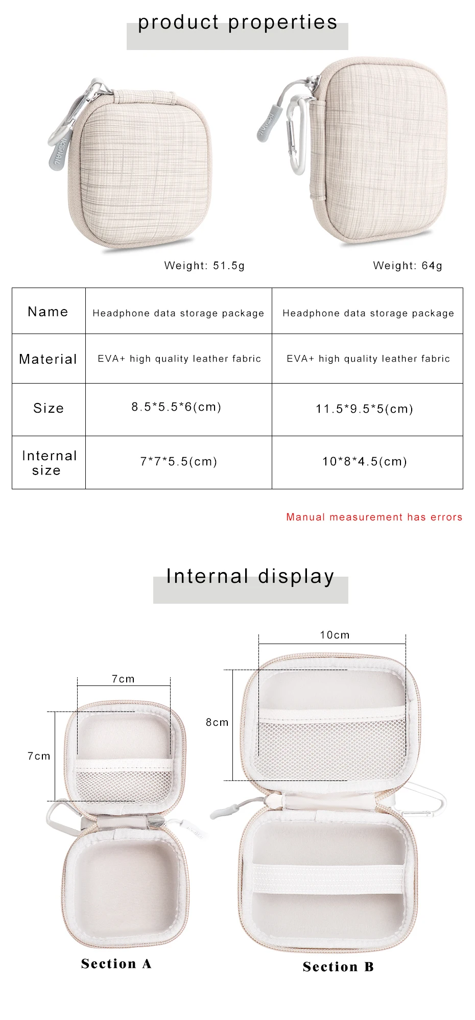 IKSNAIL Portable Earphone Case For Apple Airpods Bags Zippered Storage Hard Bag Headset Box For Headphones SD Cards Accessories