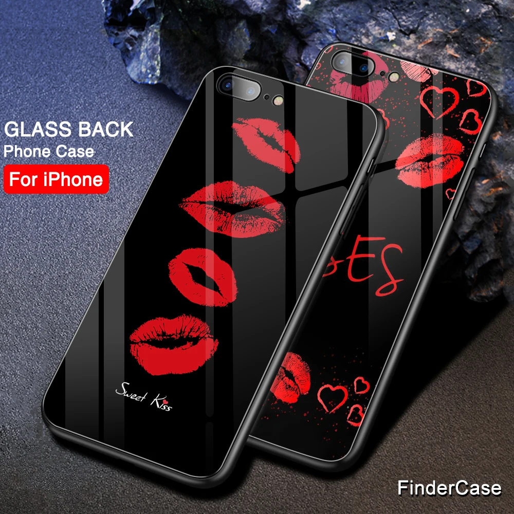 

Case for iPhone XS MAX X XR Sweet kiss Love glass back cover case for iPhone 6 6s 7 8 plus X XR XS Max 11 pro max Case