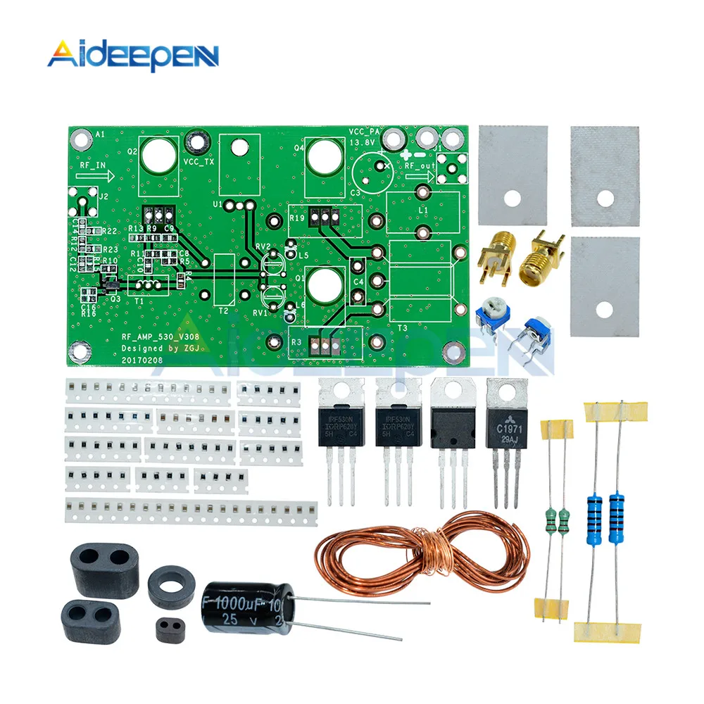 DC13.8V 45 Вт SSB Линейный Усилитель мощности доска CW FM HF Радио приемопередатчик коротковолновый модуль DIY комплект Стандартный SMA интерфейс 3 м-30 МГц