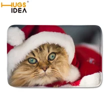 HUGSIDEA веселое Рождество дверной коврик Санта Клаус фланель открытый ковер рождественские украшения для дома Рождество вечерние сувениры год