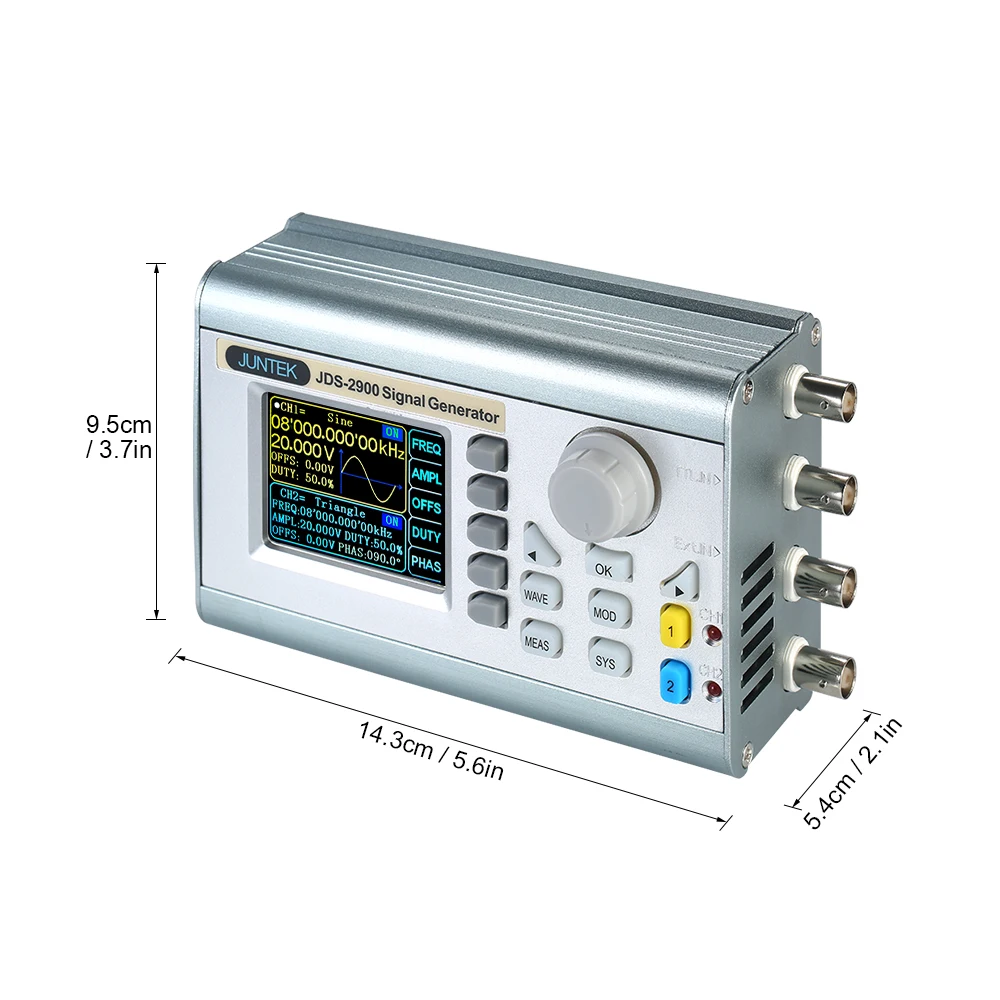 

JUNTEK Digital Dual-channel DDS Signal Generator Counter 2.4in Screen Display Signal Generator 0.01uHz-15MHz