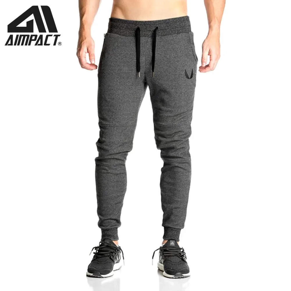 

Aimpact Cotton Fitness Pants for Men Bodybuilding Workout Gyms Training Jogger Sweatpants Male Active Sporty Tracksuit AM5203