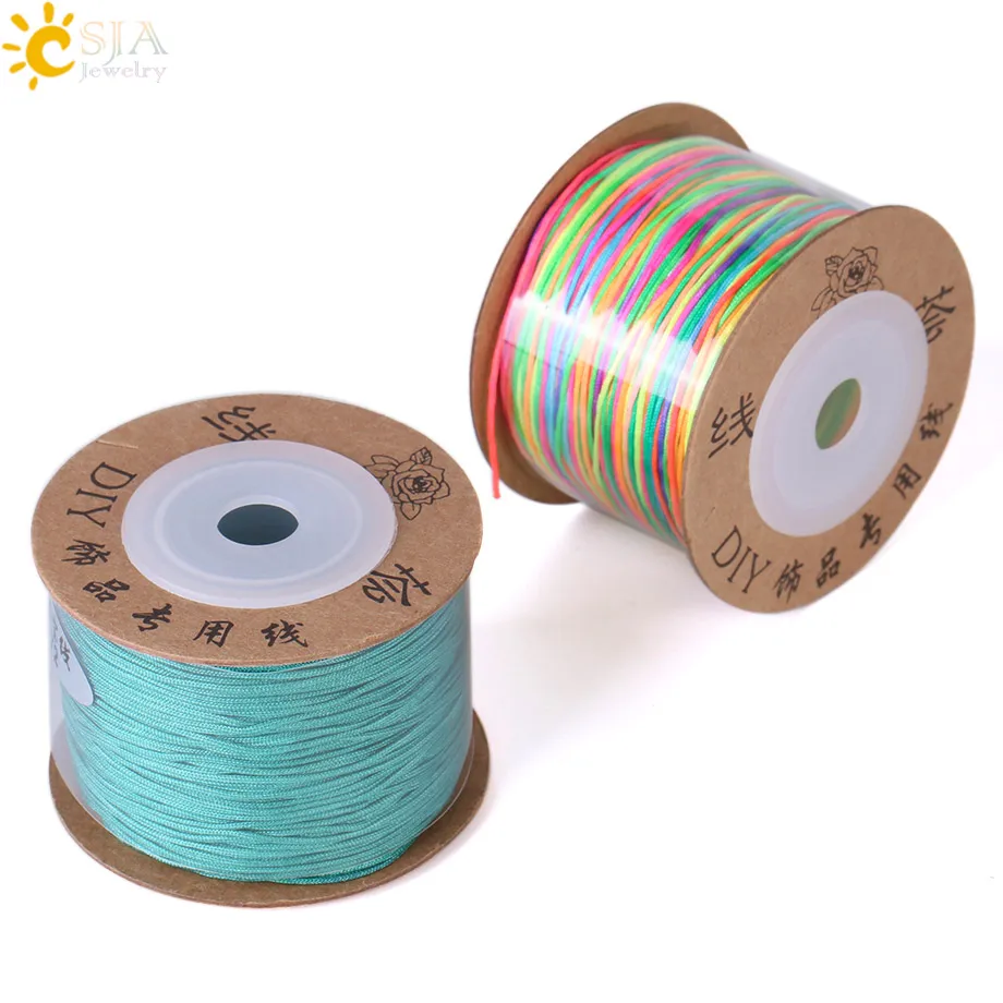 0.8 Mm Nylon Macramé Cord Braided Nylon Jewelry Cord Black - Foto 6