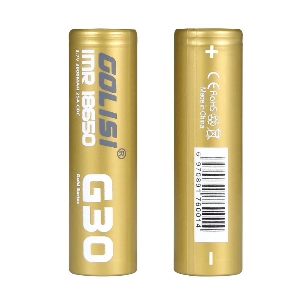 GOLISI S30 Li-Ion 18650 аккумуляторные батареи 3,7 V 3000mAh литиевая запасная батарея для факела фонарик батарея черное золото