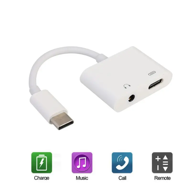 2 в 1 Тип C usb-c Переходник 3,5 мм аудио ухо стерео конвентер для iPad Pro/huawei P20 Google Pixel 2 2XL