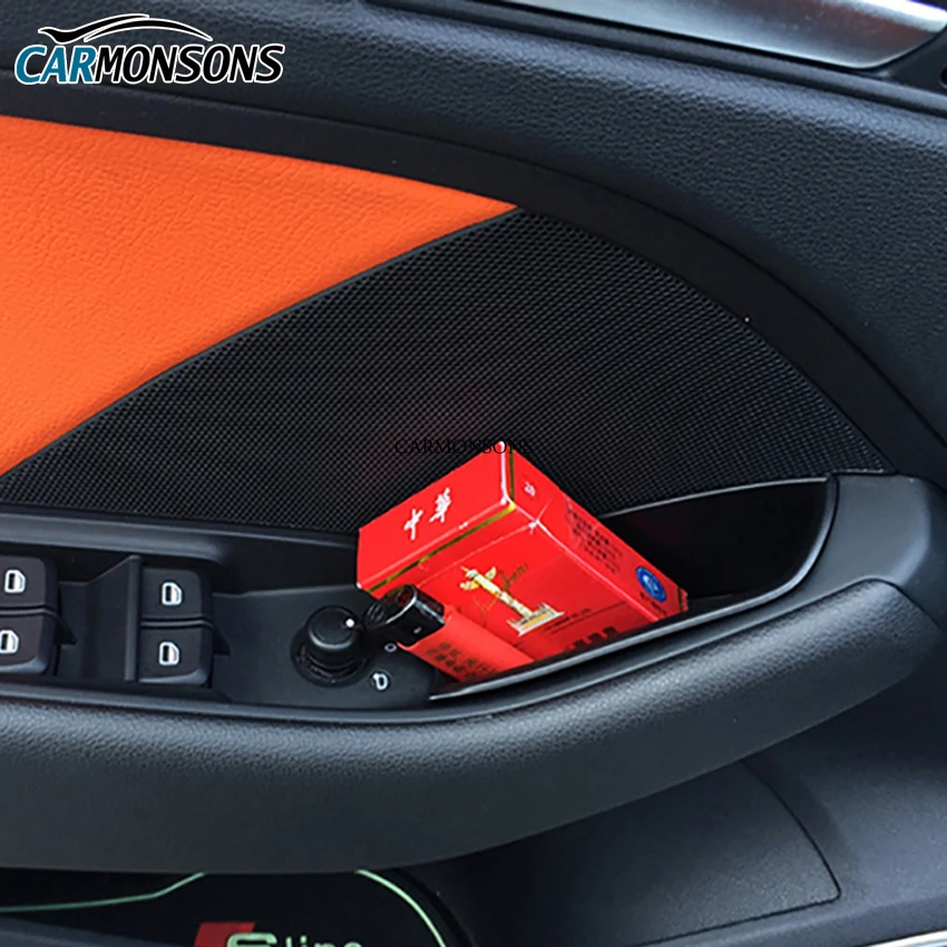 Carmonsons для Audi A3 S3 2012- дверные ручки подлокотник коробка для хранения держатель Контейнер лоток машины Организатор Интимные аксессуары автомобиля стиль