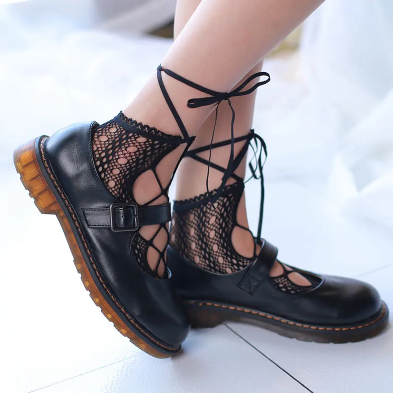 [WPLOIKJD] Новые пикантные носки в японском стиле Харадзюку; Модные прозрачные кружевные ажурные носки для женщин; Calcetines Mujer