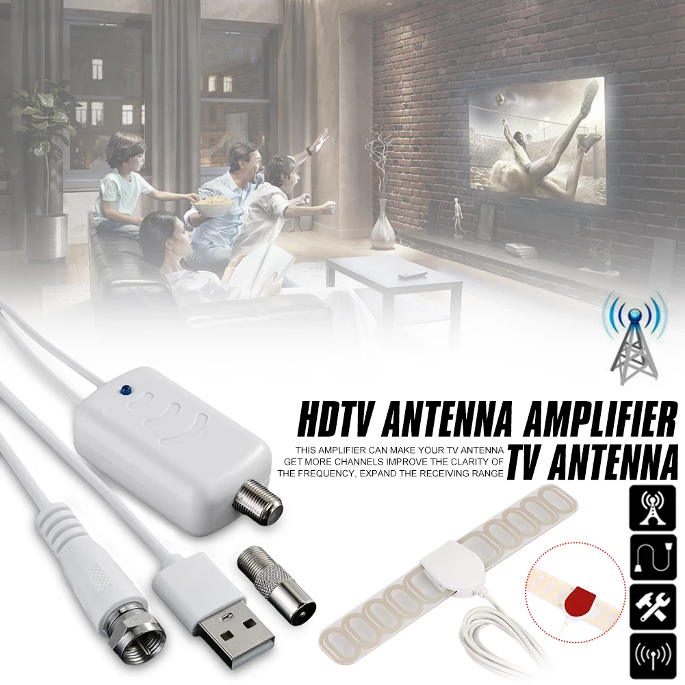 Усилитель HDTV антенны 45-862 МГц Крытый спутниковые усилитель цифрового сигнала адаптер для не-усиленный/пассивный телевизионные антенны