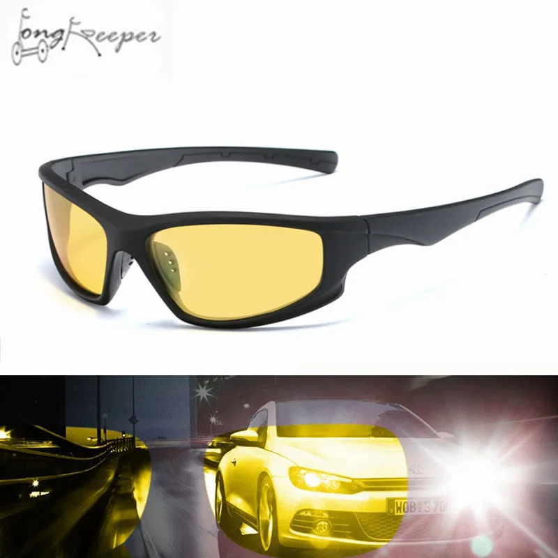 Brand Black Yellow Cycling Night Vision Sunglasses Men Polarized
