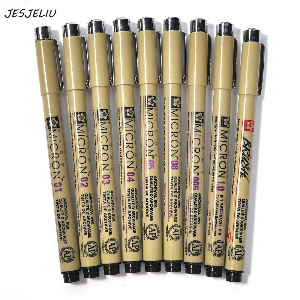 

Pigma Micron Pen Neelde Soft Brush Drawing Pen lot 005 01 02 03 04 05 08 1.0 Brush Art Markers