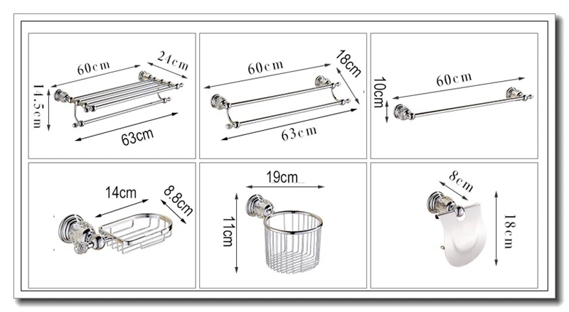 Набор аксессуаров для ванной комнаты, кристальная Полка для полотенец, держатель для туалетной бумаги, серебристая, хромированная вешалка для полотенец, держатель для туалетной щетки, крючок для халата EL8130