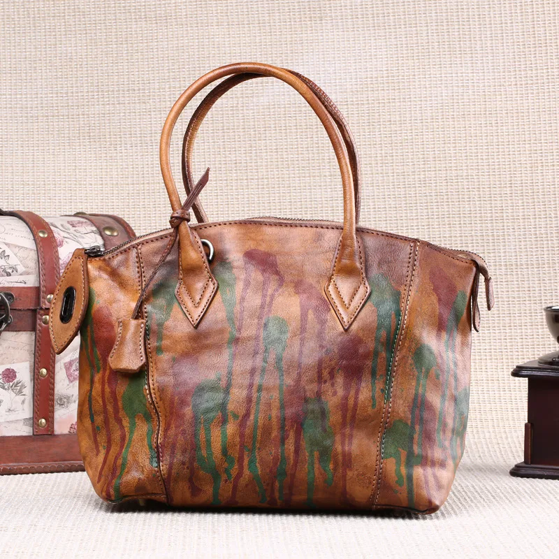 2017 New Handmade Hobos Genuine Leather Soft Cow Vintage Women Handbag Shoulder Messenger Bag Real Cowhide Feminina Totes