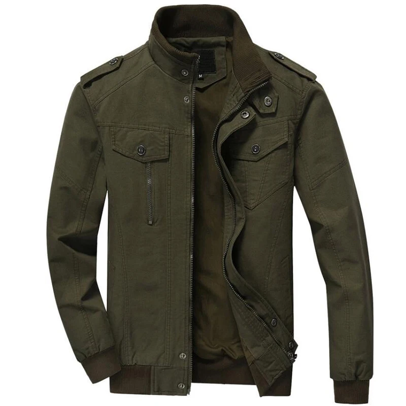 

Jacket Men Spring Autumn Military Uniform Flight Clothing Washed Cotton Bomber Jackets Large Size 5XL 6XL Jaqueta Masculina Coat