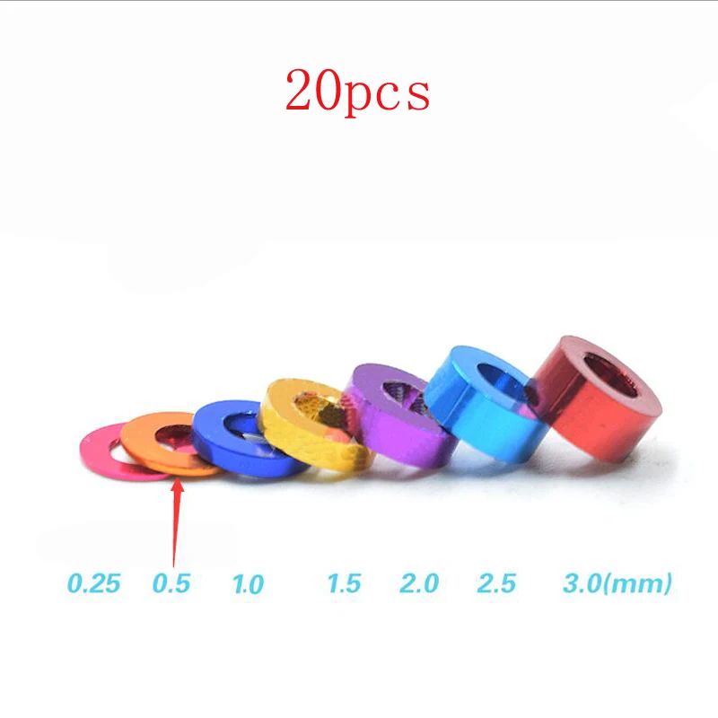 

20pcs/lot Aluminum Alloy M3*6*0.5mm Flat Gasket O-ring Washer Spacers for RC Drone Aircraft Airplane Model Spare Parts