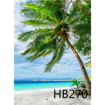 

LB Polyester Beach Coconut Tree Backdrop Background Photography Studio Props Photographic Seamless Washable No Crease