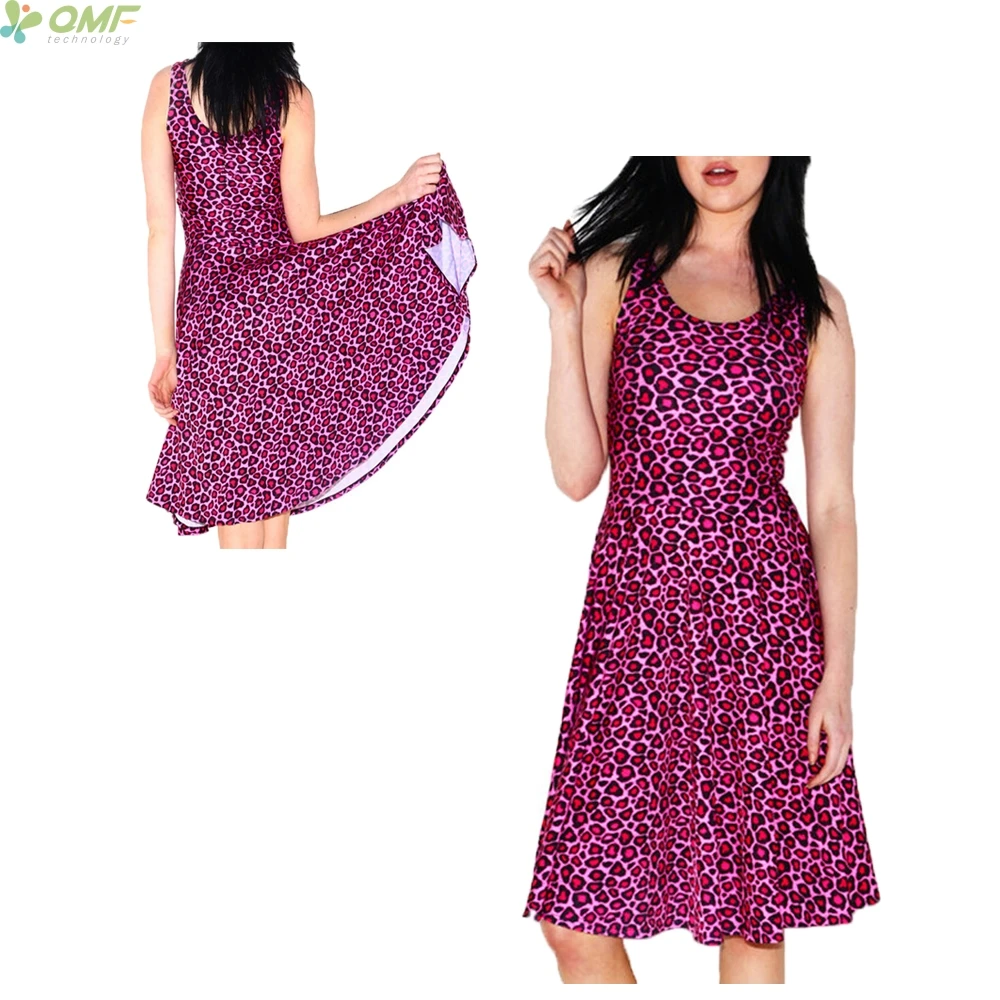 red leopard print skater dress