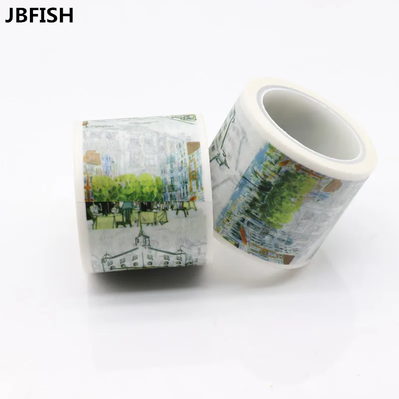 

JBFISH Japanese Washi Tape Vintage European Construction Black Patterns Decorative Adhesive tape Masking Paper Tape Set 9028