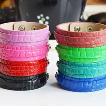 CCOR, 10 шт. 8 мм* 100 мм+ 18 мм* 200 мм Кнопка Крокодиловая Кожа PU браслеты подходят 8 мм скользящие подвески, скользящие бусины, буквы, SWD032