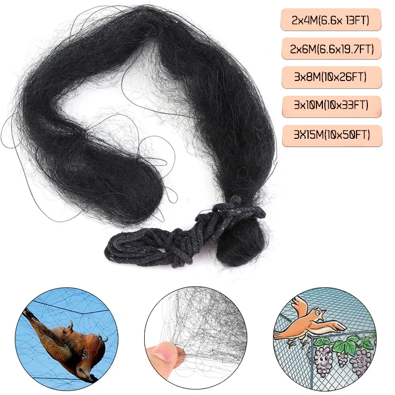 

Multiple sizes Plastic Anti Bird Netting Pond Net Protection Crops Fruit Tree Vegetables Orchard protection net for Garden