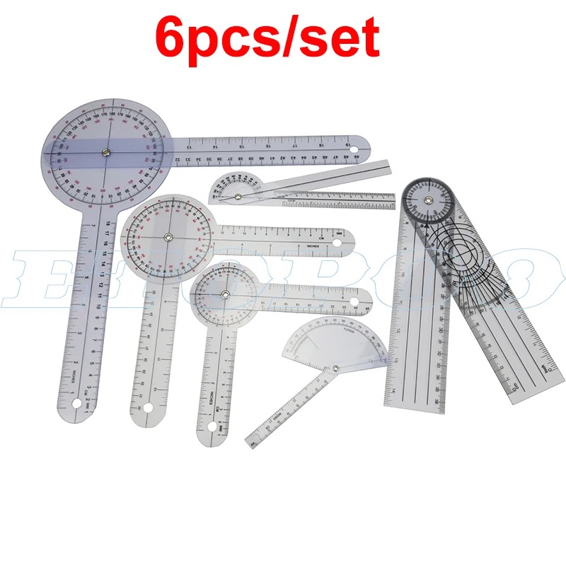 6pcs/set Multi-Ruler Spinal Finger Goniometer Angle Spinal Ruler US 