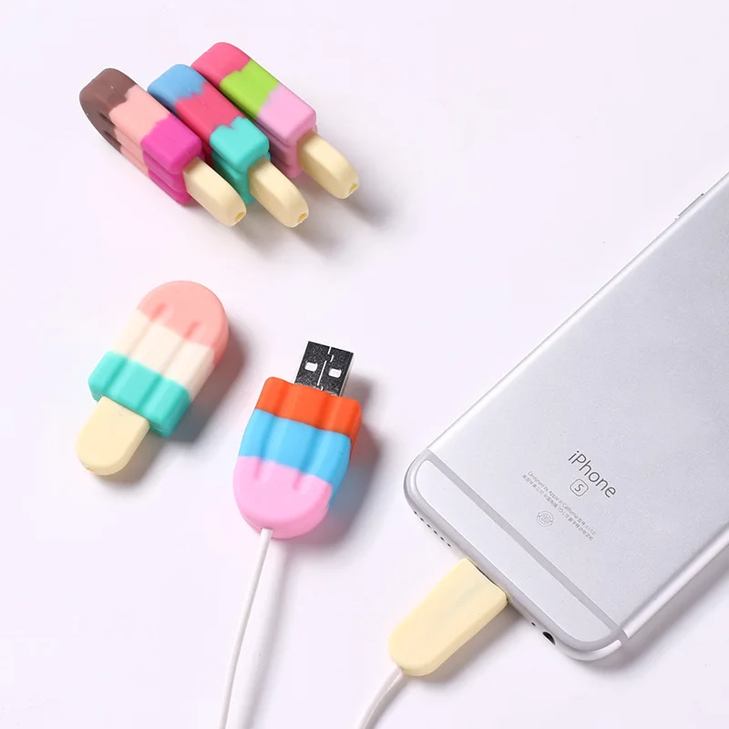 

Small fresh creative ice cream data line protective cover for Apple mobile phone cute data line protective cover