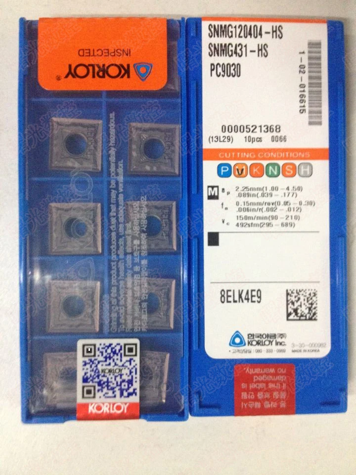 KORLOY carbide insert SNMG120408 HS PC9030 turning tools milling cutter PVD coated grades For