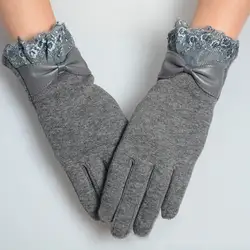 Горячие 1 пара модные женские зимние кружевные перчатки для стрельбы из лука телефон касания экрана наружные рукавицы теплые дамские
