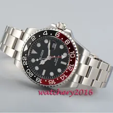Modisch 43mm Bliger black dial white marks sapphire glass GMT Automatic movement Men's Watch Modisch 43mm Bliger black dial white marks sapphire glass GMT Automatic movement Men's Watch
