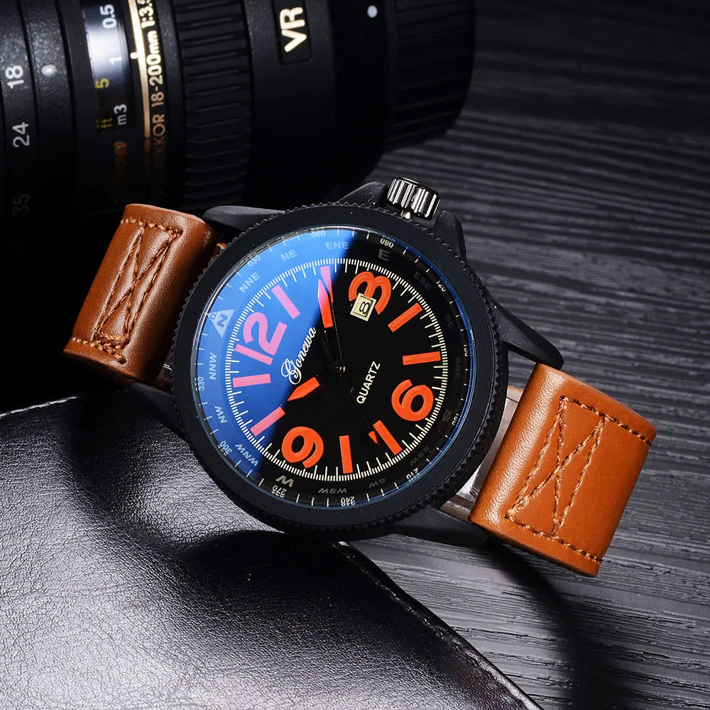 

Fashion Smart Watch Men Date Stainless Steel Leathe Sport Complete Calendar Wrist Watch Top Brand Luxury Mens Business 0618