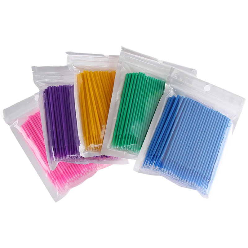 

100pcs Mini Swab Disposable Brush Applicators Eyelashes Extensions Makeup Glue Remover Mascara Cleaner Beauty Brush Kit Tools