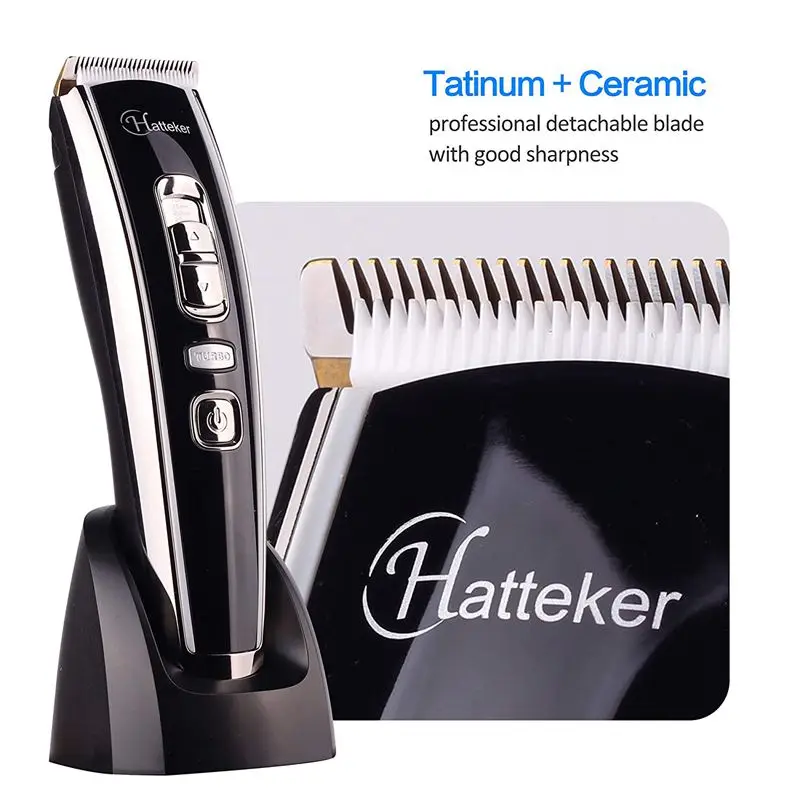 SURKER RFC-6618 беспроводные машинки для стрижки волос для мужчин триммер для волос с титановым керамическим лезвием, светодиодный дисплей, литиевая батарея