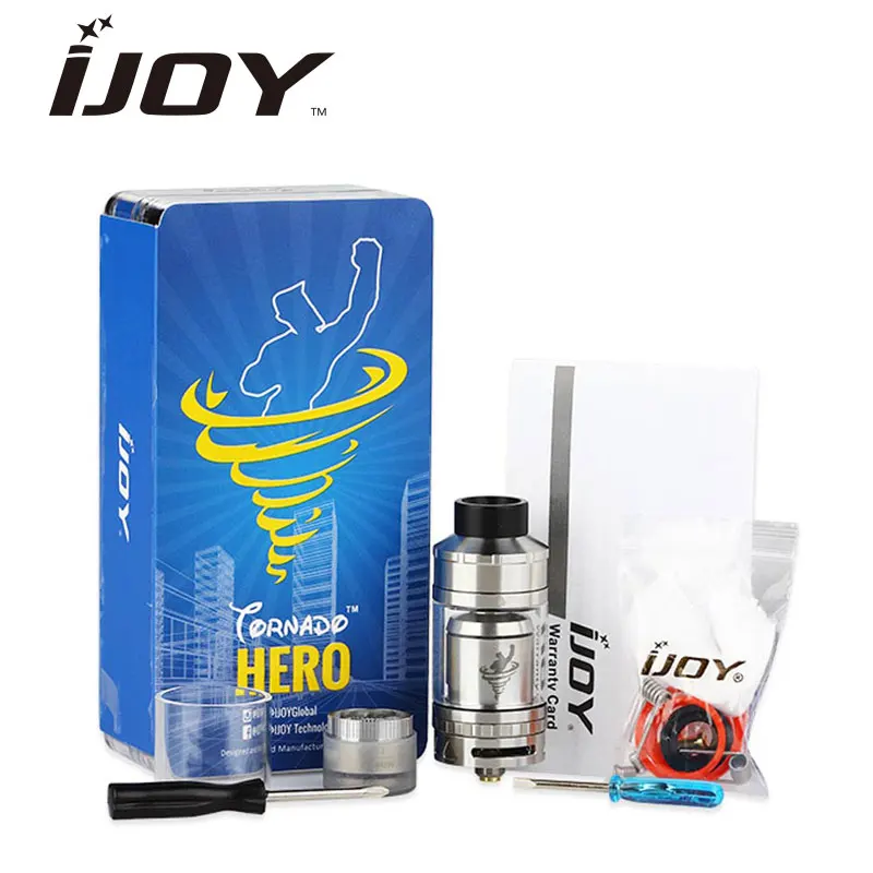 

New IJOY Tornado Hero RTA & Sub Ohm Tank 5.2ml Tornado Hero Atomizer with 0.3ohm TRC-Coil & TRC-1 Deck & Kennedy-style Airflow
