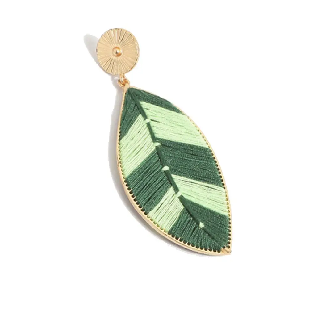 

Bohemia Women's Woven Leaf Long Dangle Drop Stud Earrings Party Jewelry Gift hot