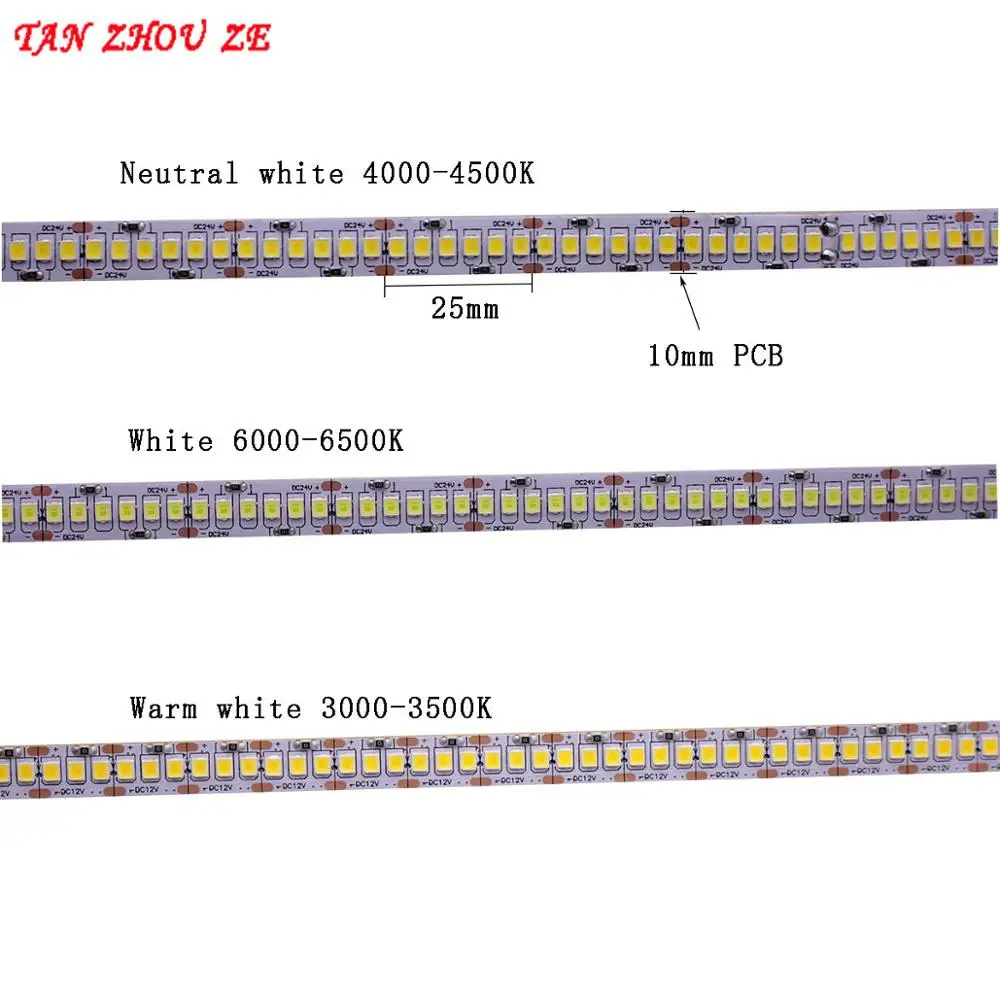 Светодиодная лента 2835 SMD 240 светодиодов/м 5 м 300/600/1200 светодиодов 12 В постоянного