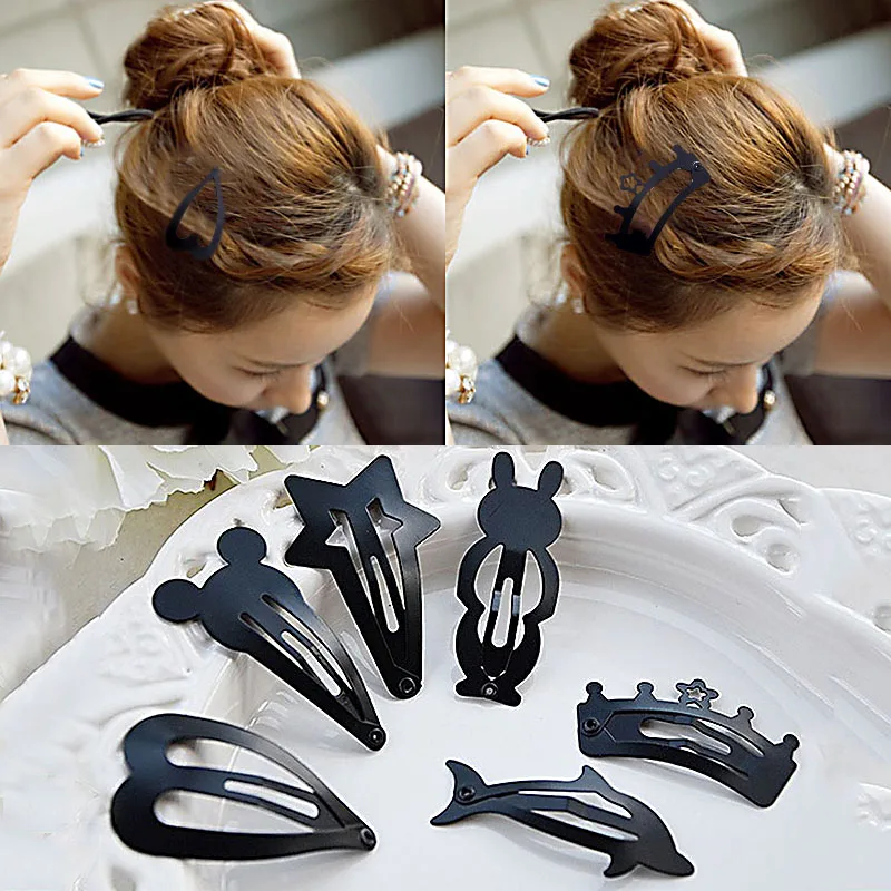 

Fashion 2 Pcs/lot Sale Girls Kids Fashion Popular Lovely Black Hair Barrette Hairpin Hair Accessories