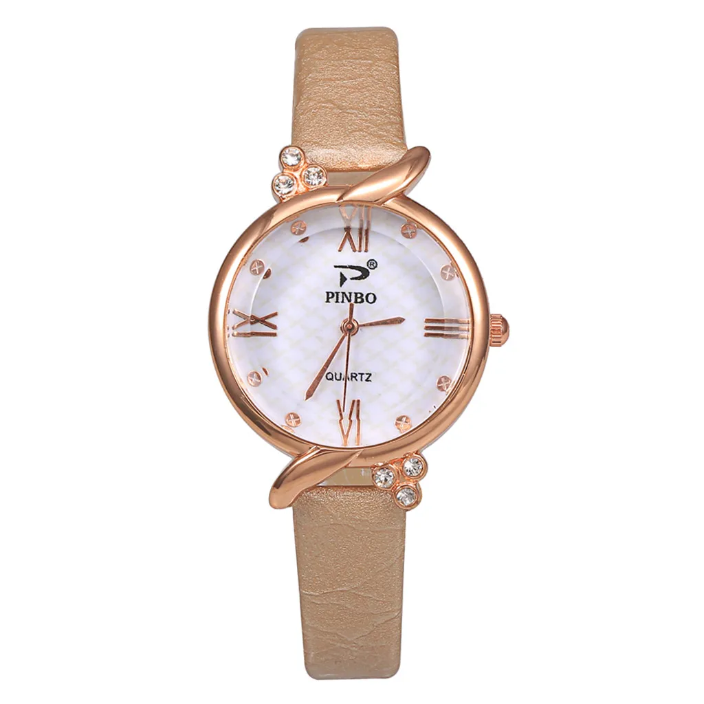 Женские наручные часы с круглым циферблатом, женские студенческие повседневные Простые маленькие свежие водонепроницаемые Модные кварцевые часы Orologio femminile - Цвет: Brown
