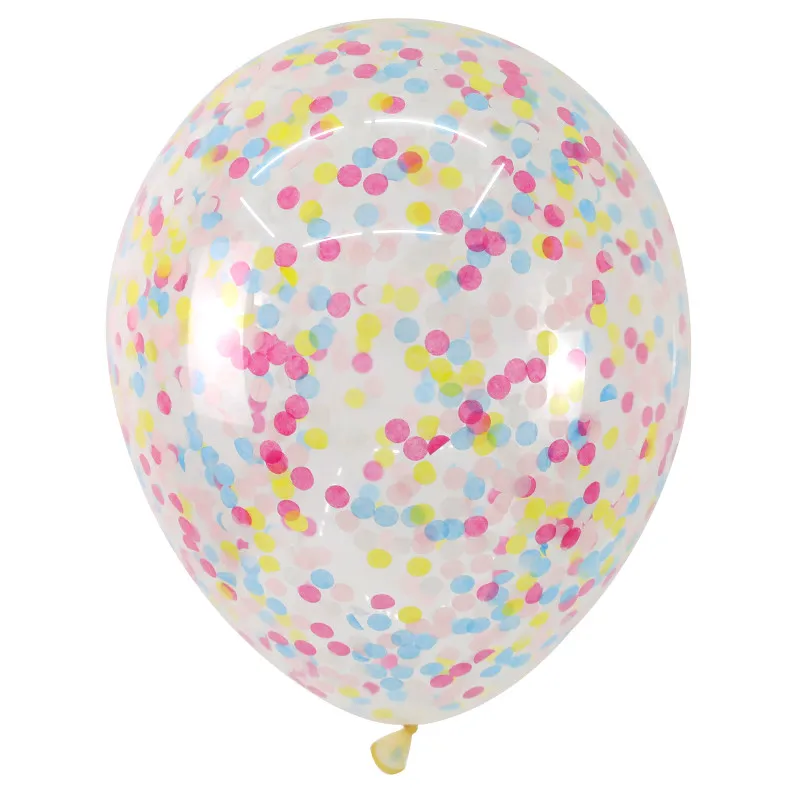 10 шт. 12 дюймов прозрачные латексные шары конфетти надувные воздушные шары для дня рождения, свадьбы, вечеринки, украшения, детские игрушки, цветные конфетти - Цвет: rose yellow blue