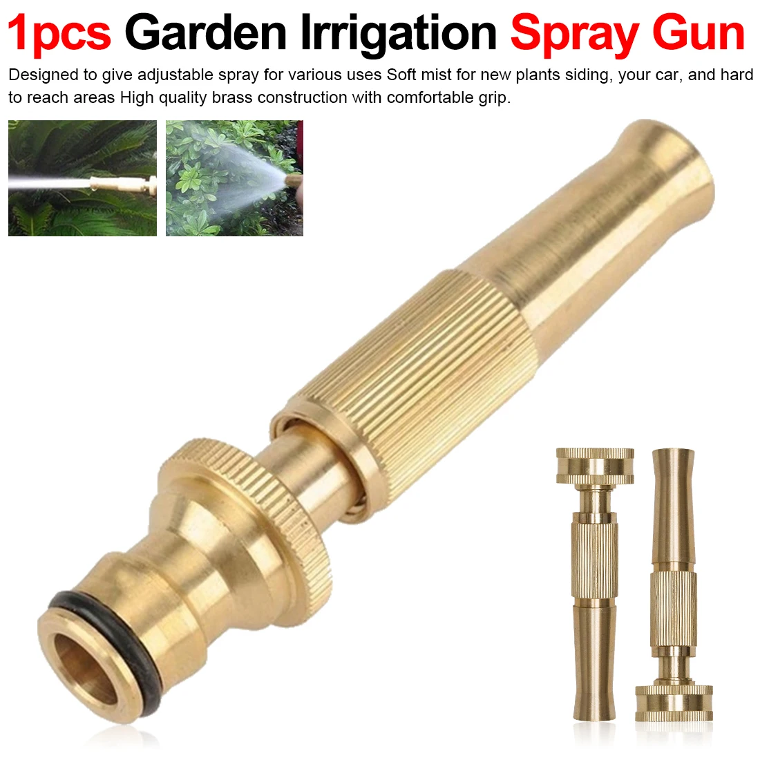 

High Pressure Water Gun Washing Spray Nozzle Garden Tools Watering Irrigation Water Sprayer Full Copper Garden Water