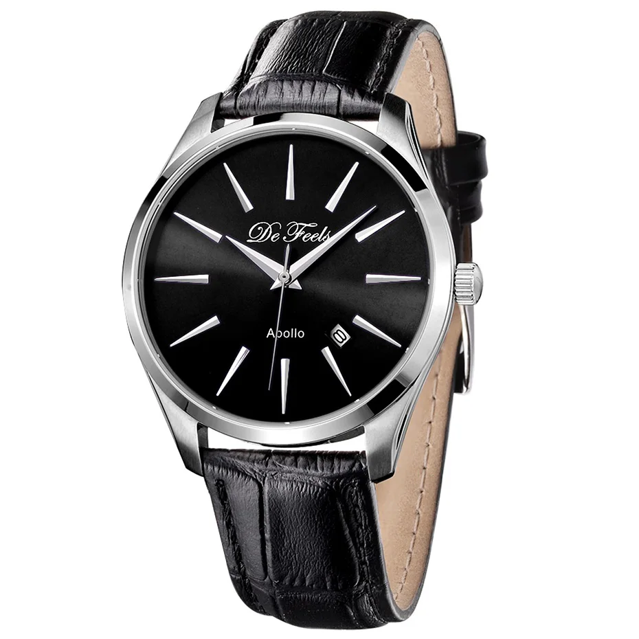 Relogio Masculino ретро классические часы для мужчин лучший бренд класса люкс Бизнес Кварцевые сапфировые часы мужские кожаные Наручные часы - Цвет: Черный