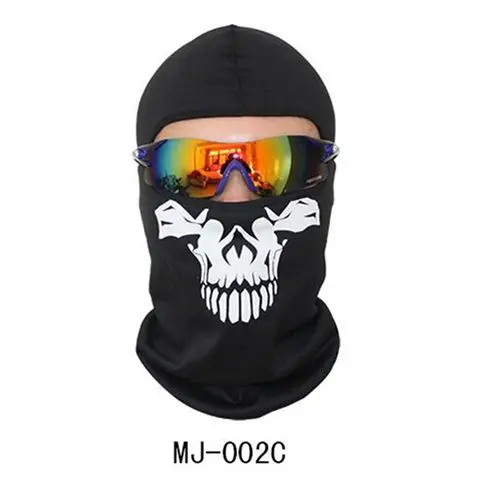 CS Призрак Череп капюшон полный маска для лица Мотоцикл дышащий Быстросохнущий удобный Открытый Спорт шейный шарф Хэллоуин маска для лица - Цвет: MJ-002C