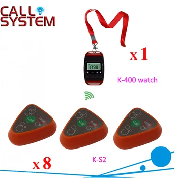 

1set of 1 watch clock 8 bell buzzer wireless equipment Restaurant customer pager system