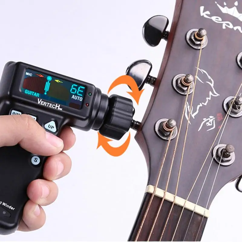 

Portable Smart Practical Pickup Efficient Tuner USB Charging Time Saving Automatic Guitar Use Winder Accuracy Easy Control