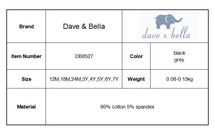 DB8527 dave bella autumn baby girls clothes children full length kids pants infant toddler trousers