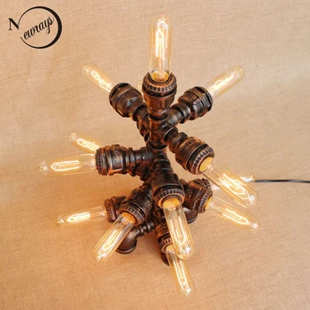 

Art deco black workroom 13 lights table lamp e27 vintage Shine desk light sconce for study bedroom bedside workshop office